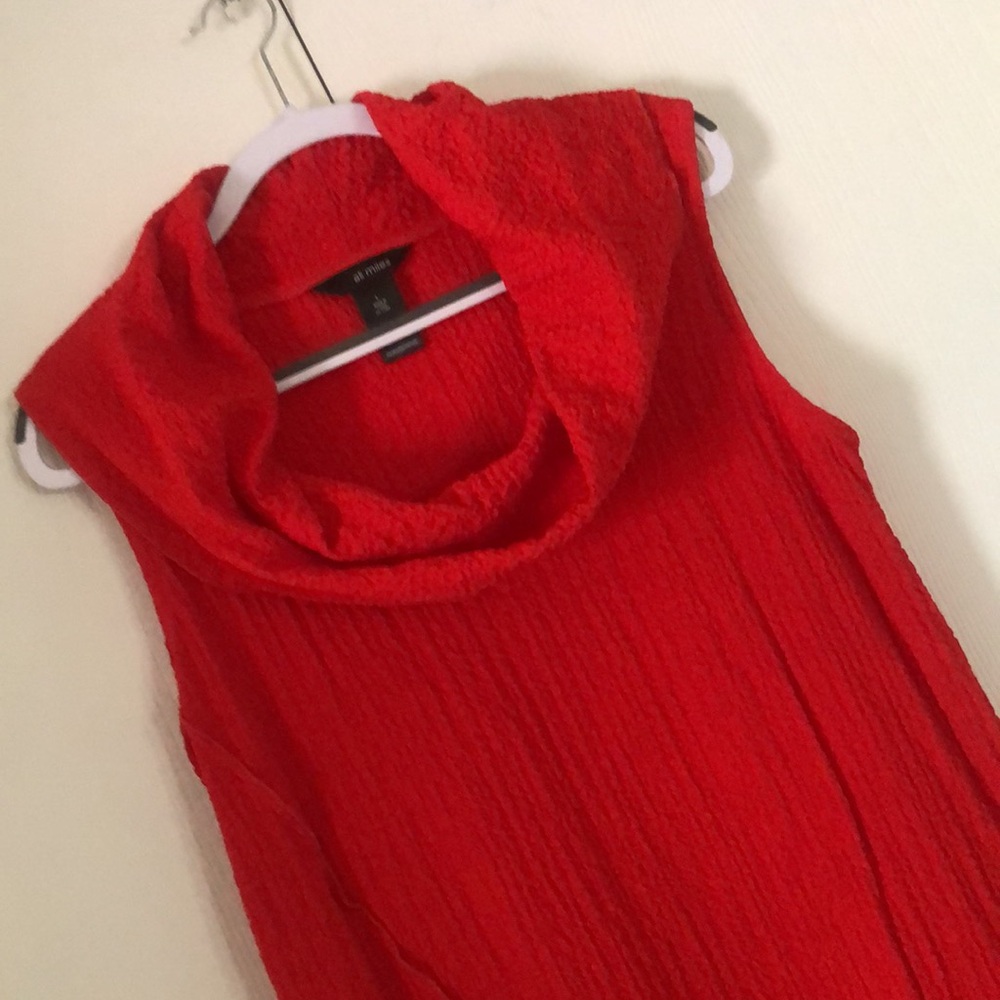 Woman’s red  stretchy Ali miles fall rayon sleeveless blouse